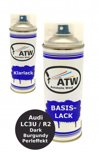 Autolack für Audi LC3U / R2 Dark Burgundy+400ml Klarlack Set Perleffekt