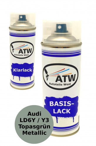 Autolack für Audi LD6Y / Y3 Topasgrün Metallic+400ml Klarlack Set