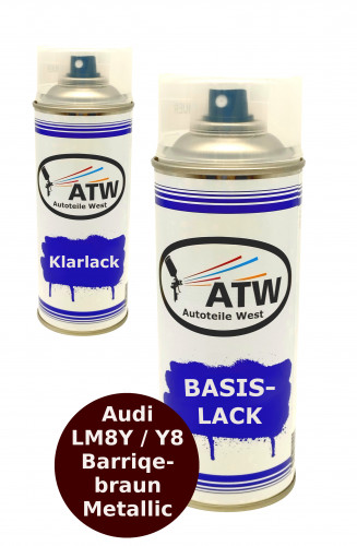 Autolack für Audi LM8Y / Y8 Barriqebraun Metallic+400ml Klarlack Set
