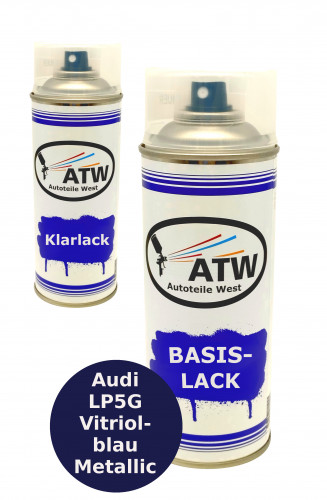 Autolack für Audi LP5G Vitriolblau Metallic +400ml Klarlack Set