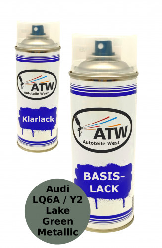 Autolack für Audi LQ6A / Y2 Lake Green Metallic+400ml Klarlack Set
