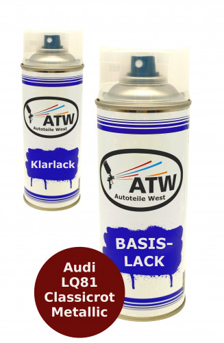 Autolack für Audi LQ81 Classicrot Metallic+400ml Klarlack Set