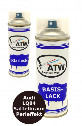 Autolack für Audi LQ84 Sattelbraun Perleffekt+400ml Klarlack Set