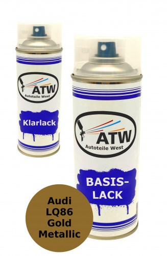 Autolack für Audi LQ86 Gold Metallic+400ml Klarlack Set