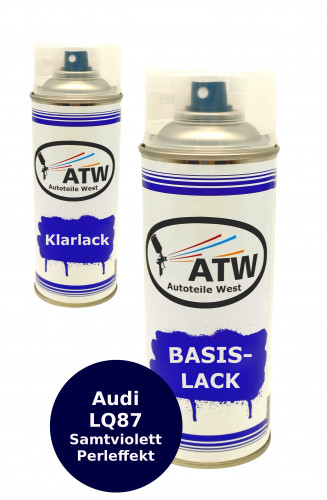 Autolack für Audi LQ87 Samtviolett Perleffekt+400ml Klarlack Set