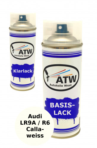 Autolack für Audi LR9A / R6 Callaweiss+400ml Klarlack Set