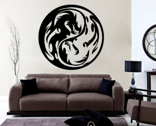 Aufkleber Yin & Yang Dragon