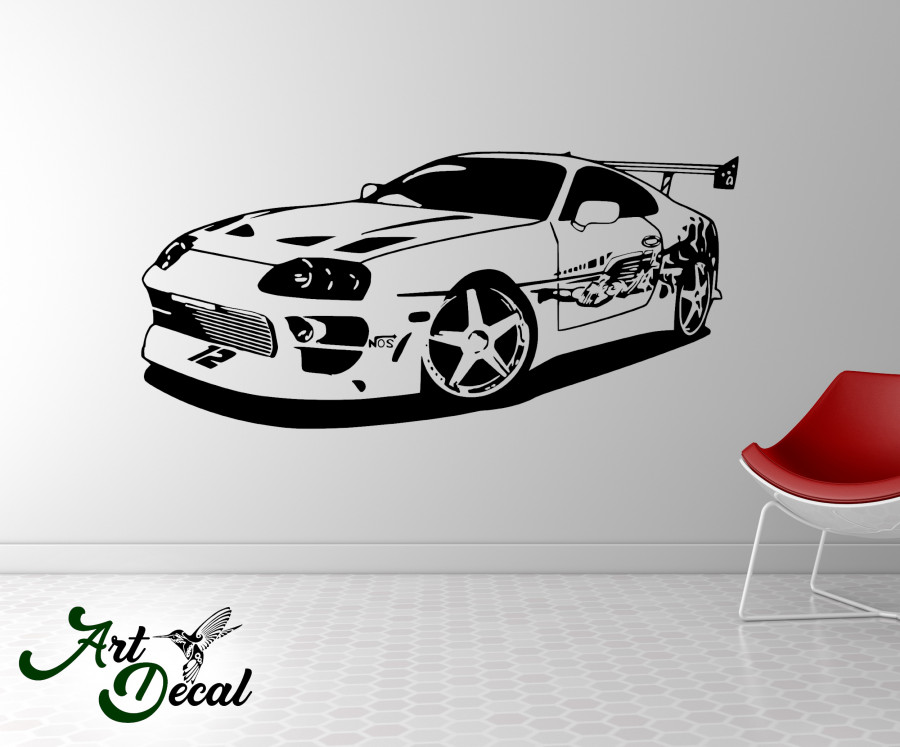 Wandtattoo Fast & Furious Toyota Supra Paul Walker