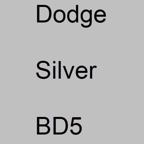 Dodge, Silver, BD5.