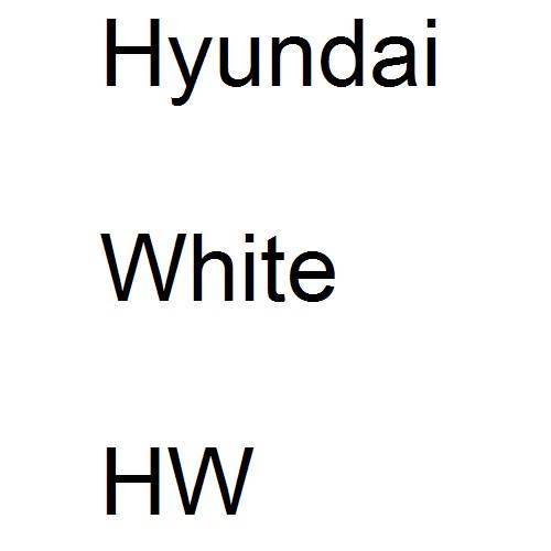 Hyundai, White, HW.