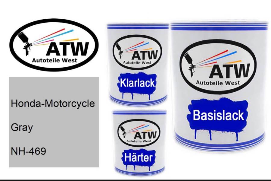 Honda-Motorcycle, Gray, NH-469: 1L Lackdose + 1L Klarlack + 500ml Härter - Set, von ATW Autoteile West.