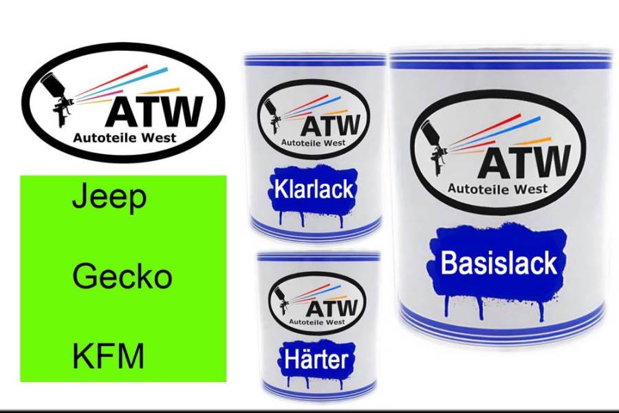 Jeep, Gecko, KFM: 1L Lackdose + 1L Klarlack + 500ml Härter - Set, von ATW Autoteile West.