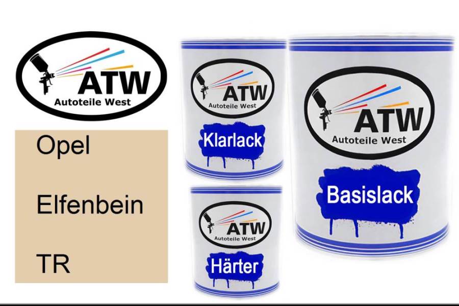 Opel, Elfenbein, TR: 1L Lackdose + 1L Klarlack + 500ml Härter - Set, von ATW Autoteile West.