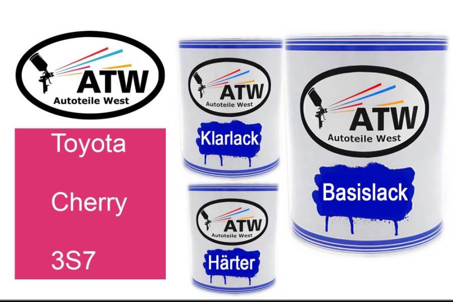 Toyota, Cherry, 3S7: 1L Lackdose + 1L Klarlack + 500ml Härter - Set, von ATW Autoteile West.