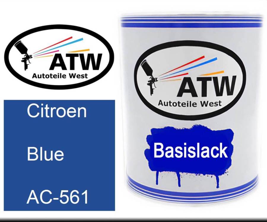 Citroen, Blue, AC-561: 1L Lackdose, von ATW Autoteile West.