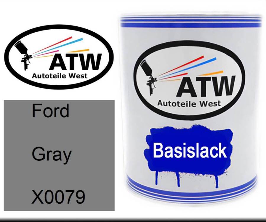 Ford, Gray, X0079: 1L Lackdose, von ATW Autoteile West.