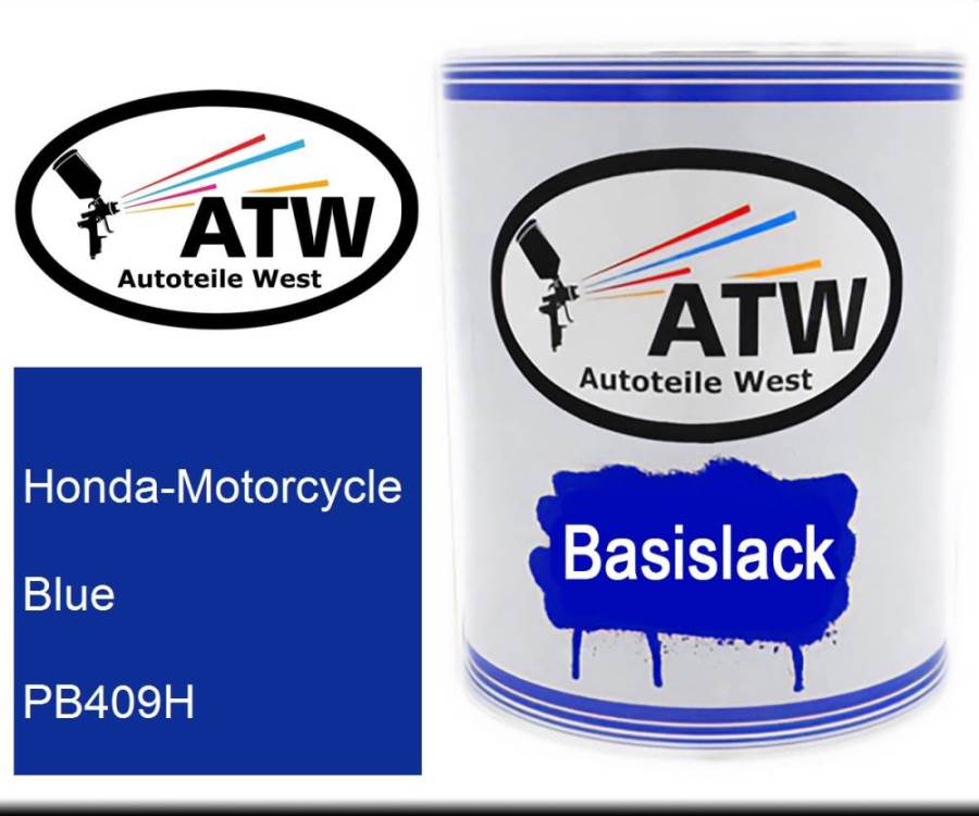 Honda-Motorcycle, Blue, PB409H: 1L Lackdose, von ATW Autoteile West.