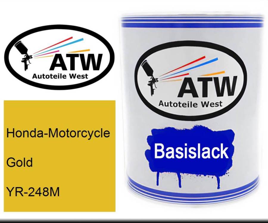 Honda-Motorcycle, Gold, YR-248M: 1L Lackdose, von ATW Autoteile West.