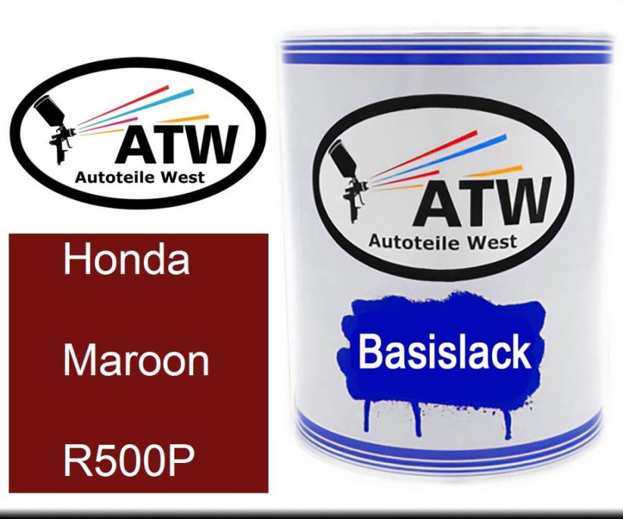 Honda, Maroon, R500P: 1L Lackdose, von ATW Autoteile West.