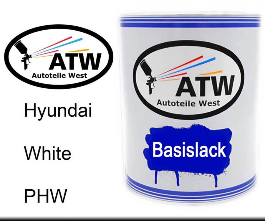 Hyundai, White, PHW: 1L Lackdose, von ATW Autoteile West.