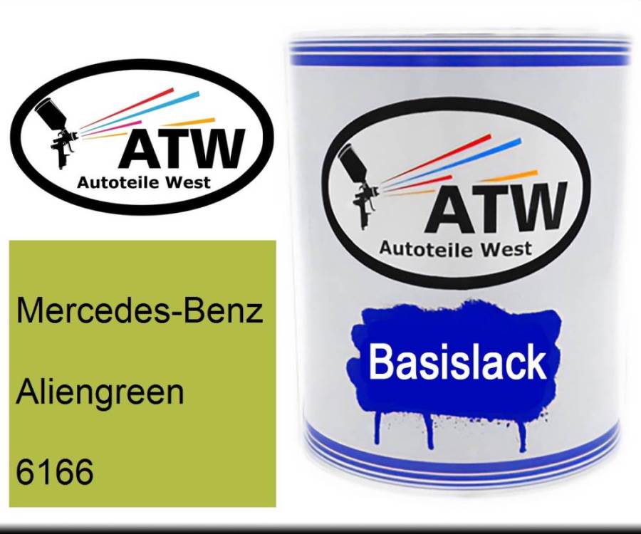 Mercedes-Benz, Aliengreen, 6166: 1L Lackdose, von ATW Autoteile West.