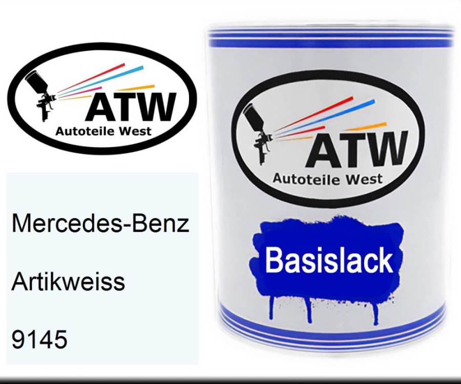 Mercedes-Benz, Artikweiss, 9145: 1L Lackdose, von ATW Autoteile West.