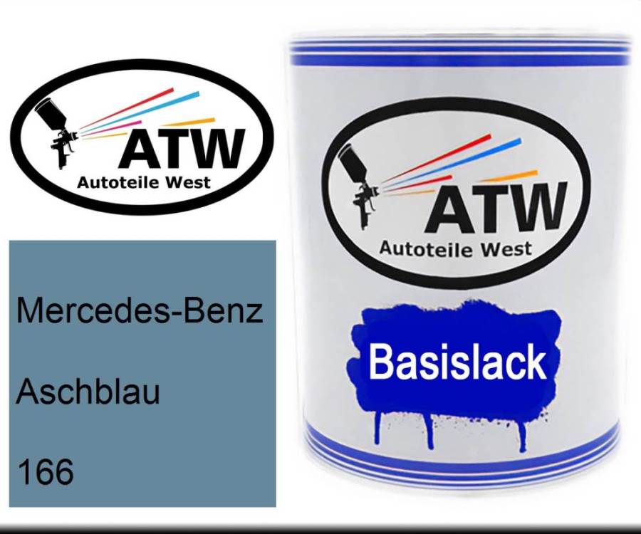 Mercedes-Benz, Aschblau, 166: 1L Lackdose, von ATW Autoteile West.