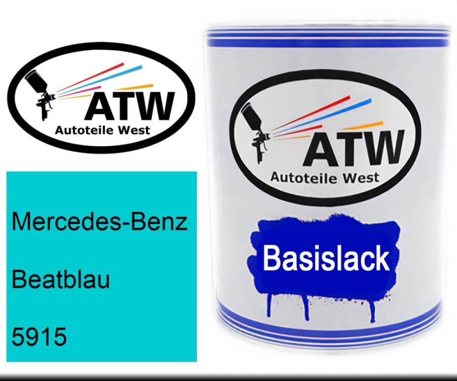 Mercedes-Benz, Beatblau, 5915: 1L Lackdose, von ATW Autoteile West.