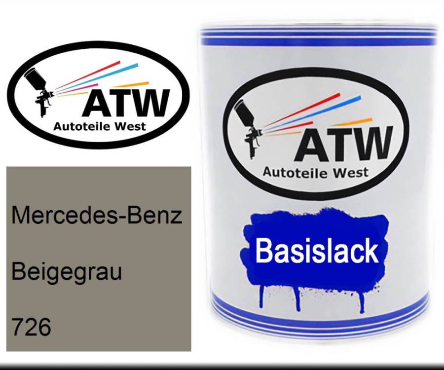 Mercedes-Benz, Beigegrau, 726: 1L Lackdose, von ATW Autoteile West.