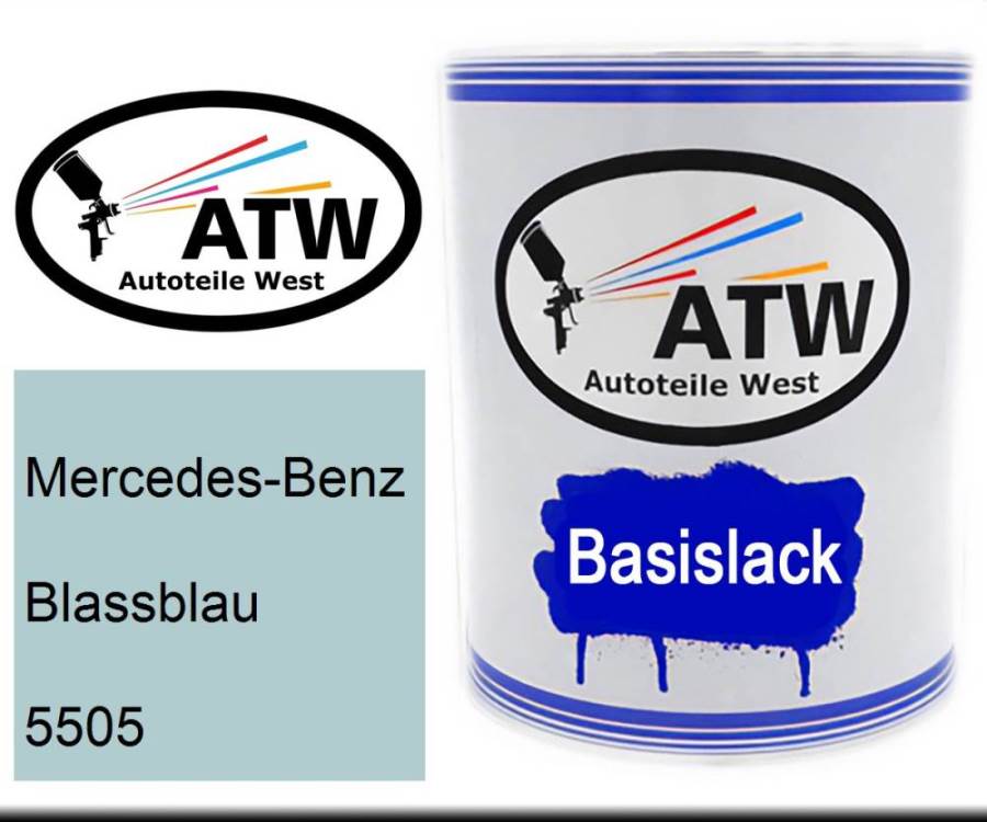 Mercedes-Benz, Blassblau, 5505: 1L Lackdose, von ATW Autoteile West.