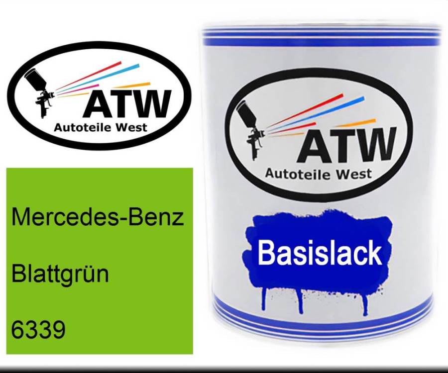 Mercedes-Benz, Blattgrün, 6339: 1L Lackdose, von ATW Autoteile West.