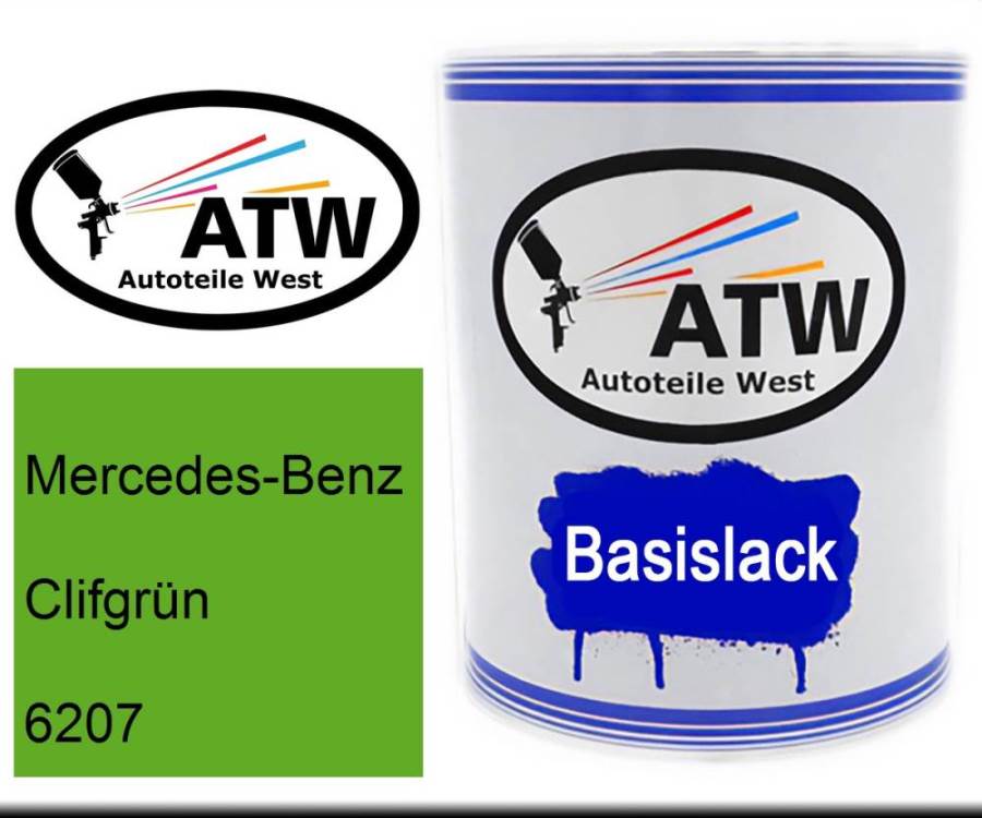 Mercedes-Benz, Clifgrün, 6207: 1L Lackdose, von ATW Autoteile West.