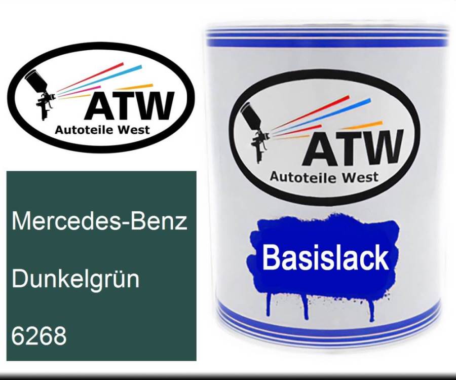 Mercedes-Benz, Dunkelgrün, 6268: 1L Lackdose, von ATW Autoteile West.