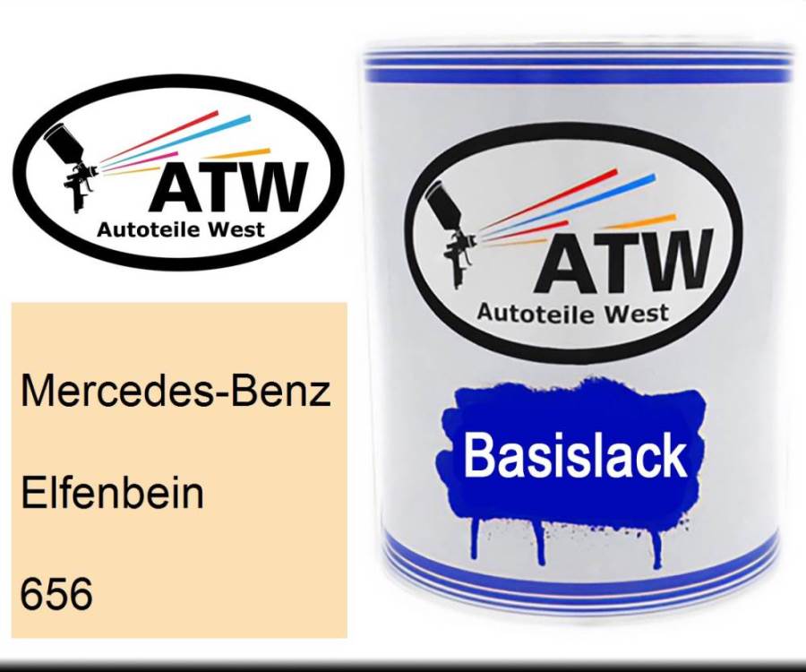 Mercedes-Benz, Elfenbein, 656: 1L Lackdose, von ATW Autoteile West.