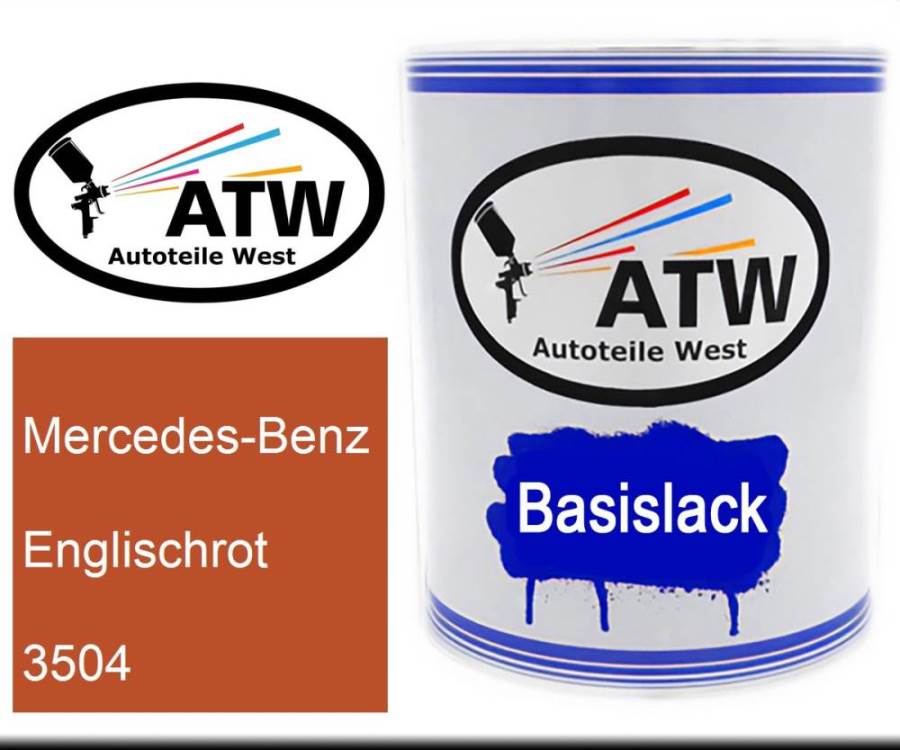 Mercedes-Benz, Englischrot, 3504: 1L Lackdose, von ATW Autoteile West.