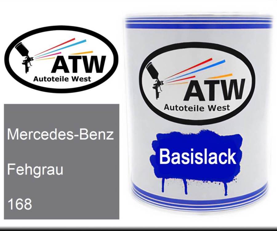 Mercedes-Benz, Fehgrau, 168: 1L Lackdose, von ATW Autoteile West.