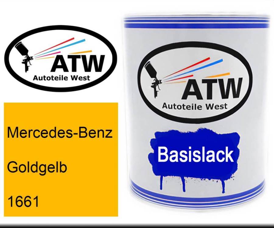 Mercedes-Benz, Goldgelb, 1661: 1L Lackdose, von ATW Autoteile West.