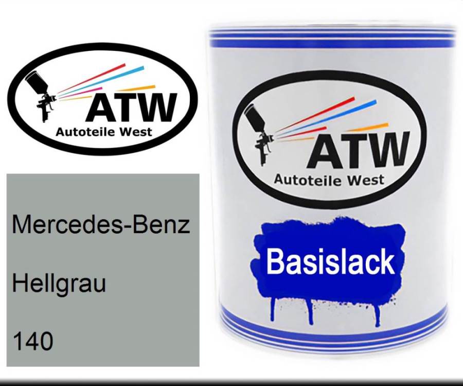 Mercedes-Benz, Hellgrau, 140: 1L Lackdose, von ATW Autoteile West.