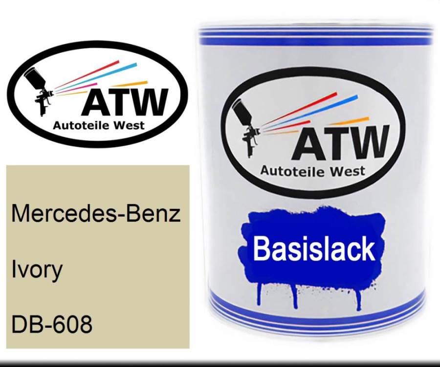 Mercedes-Benz, Ivory, DB-608: 1L Lackdose, von ATW Autoteile West.