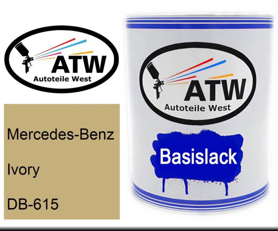 Mercedes-Benz, Ivory, DB-615: 1L Lackdose, von ATW Autoteile West.