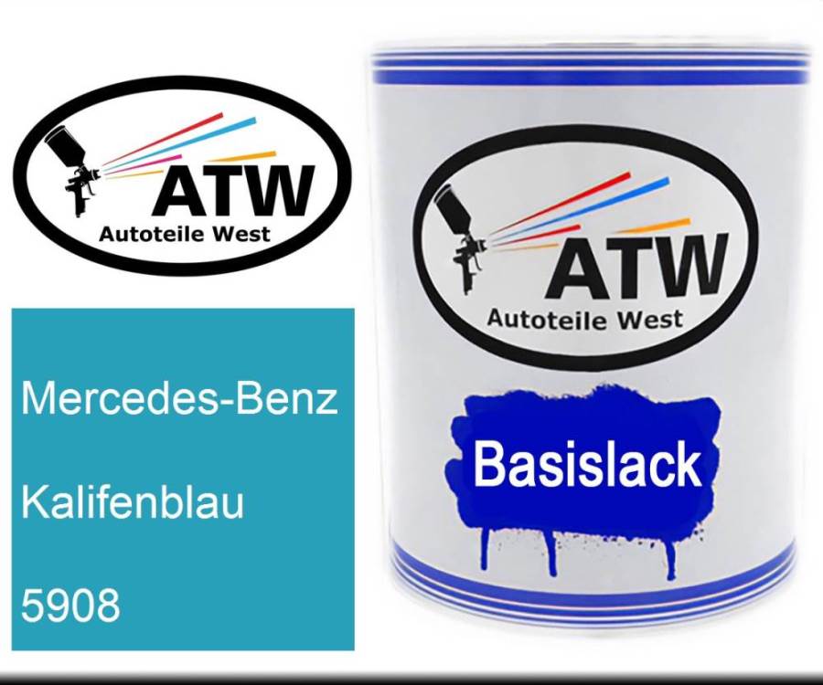 Mercedes-Benz, Kalifenblau, 5908: 1L Lackdose, von ATW Autoteile West.