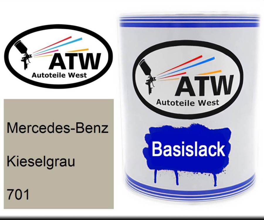 Mercedes-Benz, Kieselgrau, 701: 1L Lackdose, von ATW Autoteile West.