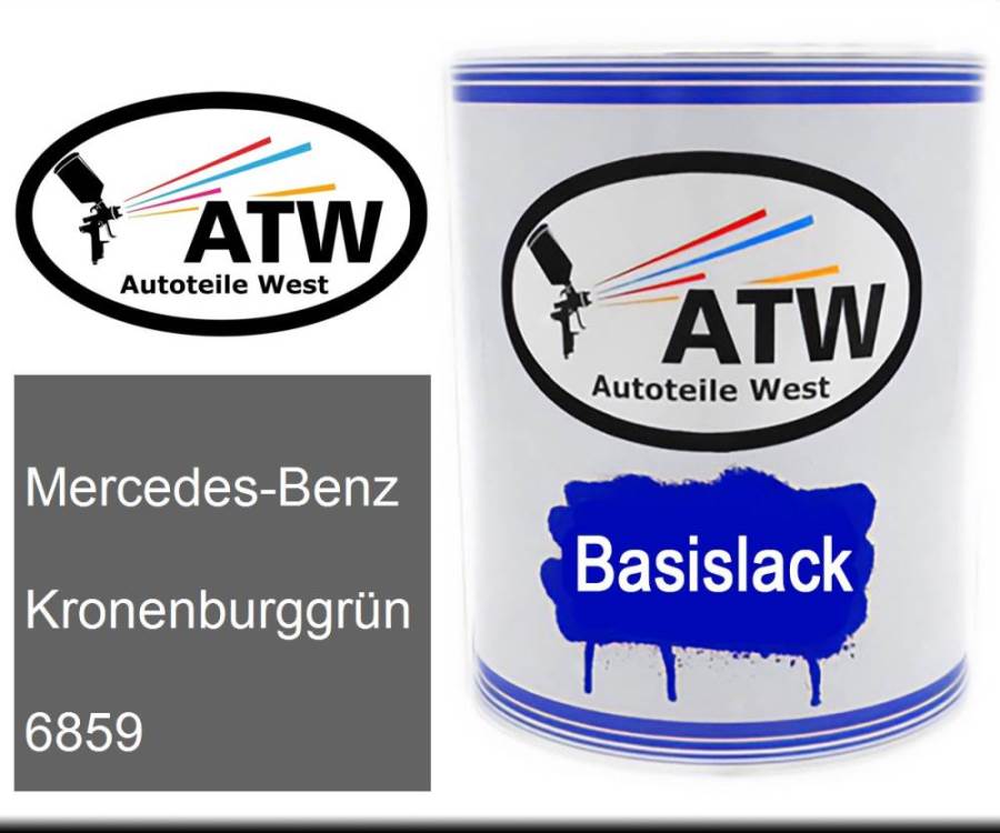 Mercedes-Benz, Kronenburggrün, 6859: 1L Lackdose, von ATW Autoteile West.