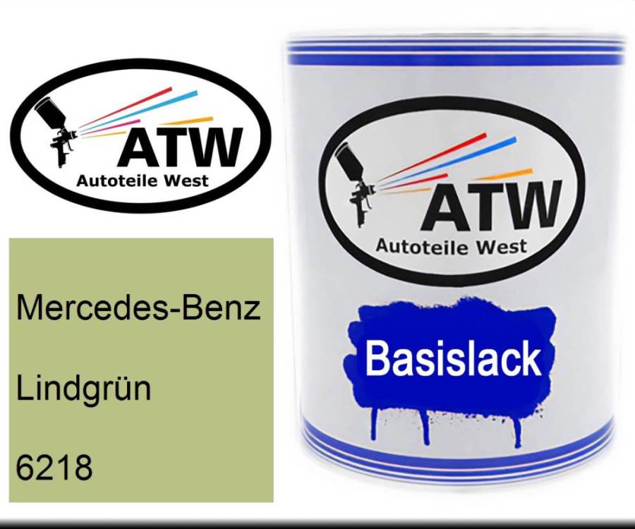 Mercedes-Benz, Lindgrün, 6218: 1L Lackdose, von ATW Autoteile West.