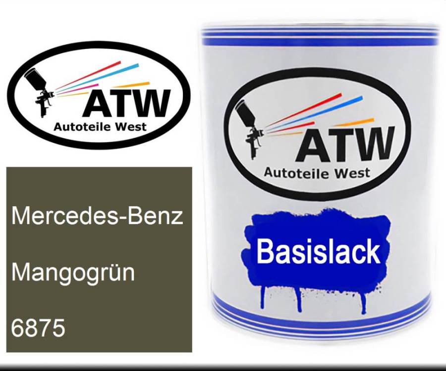 Mercedes-Benz, Mangogrün, 6875: 1L Lackdose, von ATW Autoteile West.