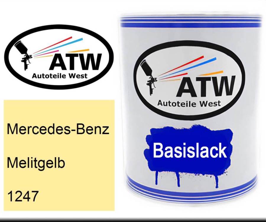 Mercedes-Benz, Melitgelb, 1247: 1L Lackdose, von ATW Autoteile West.