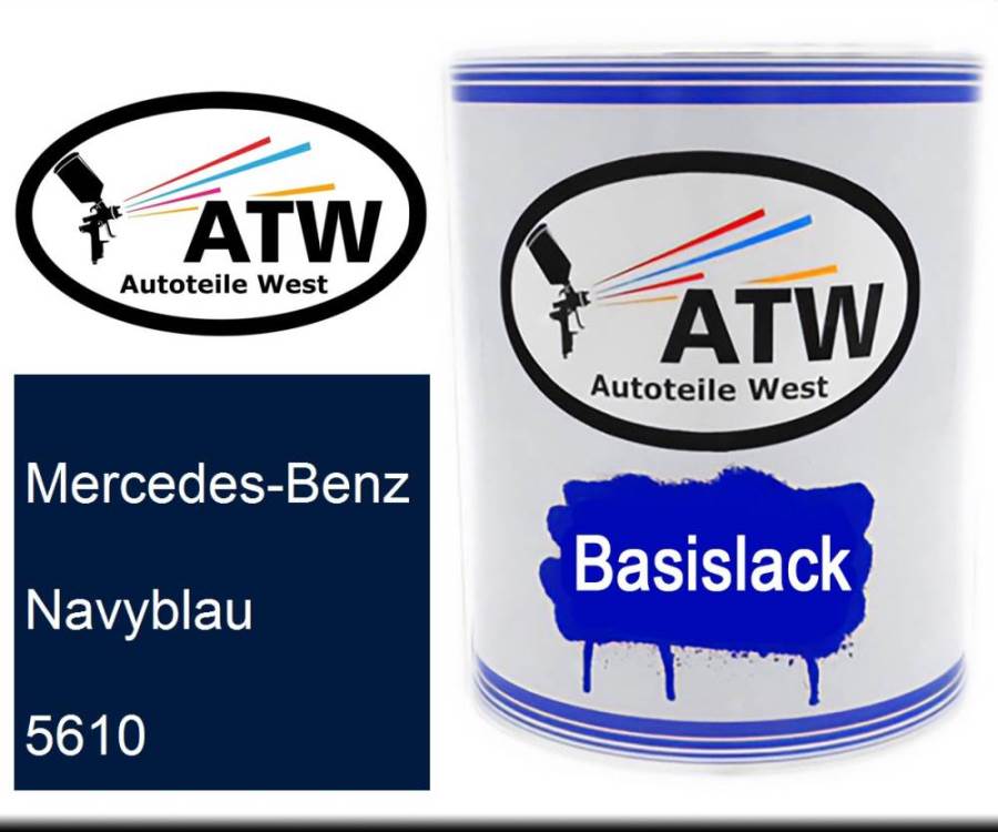 Mercedes-Benz, Navyblau, 5610: 1L Lackdose, von ATW Autoteile West.