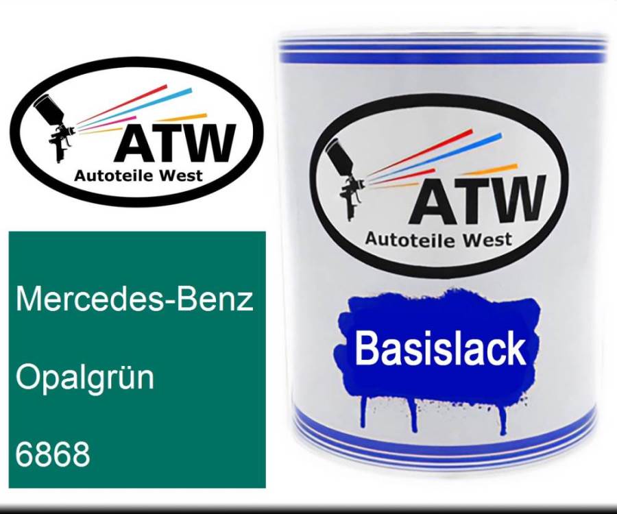 Mercedes-Benz, Opalgrün, 6868: 1L Lackdose, von ATW Autoteile West.