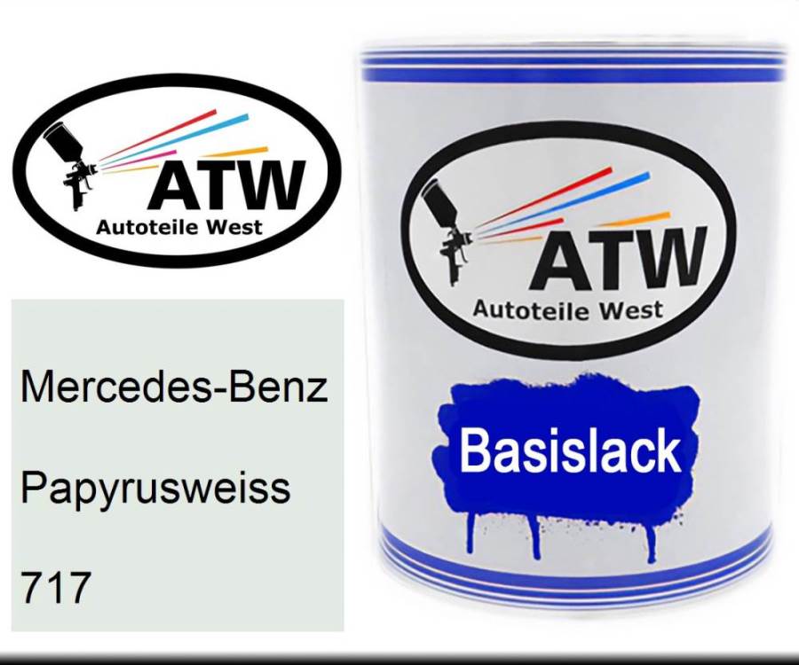 Mercedes-Benz, Papyrusweiss, 717: 1L Lackdose, von ATW Autoteile West.