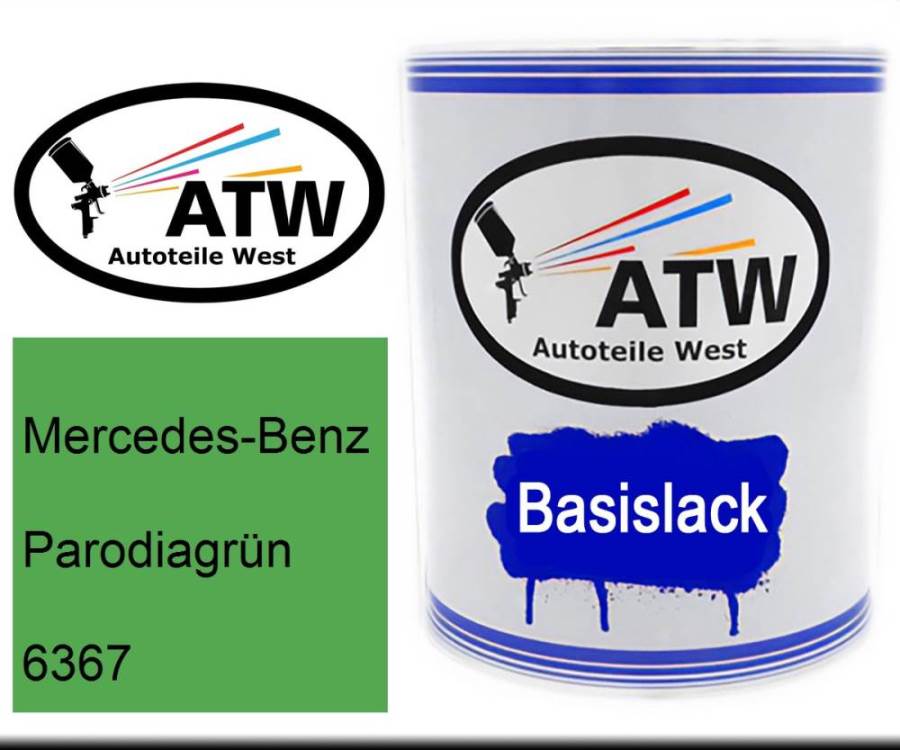 Mercedes-Benz, Parodiagrün, 6367: 1L Lackdose, von ATW Autoteile West.